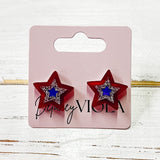 Star 4th of July Glitter Stud Earrings