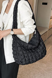 Puff Quilted Crossbody Shoulder Bag in BLACK