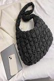 Puff Quilted Crossbody Shoulder Bag in BLACK