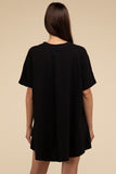 Cotton Drop Shoulder Oversized Top