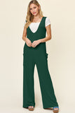 Double Take Full Size Sleeveless Wide Leg Jumpsuit with Pockets