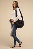 Puff Quilted Crossbody Shoulder Bag in BLACK