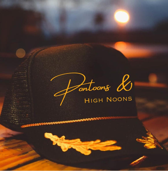 Pontoons & High Noon captain trucker hat