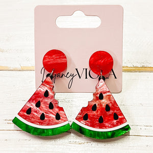 Watermelon Glitter Stud Earrings