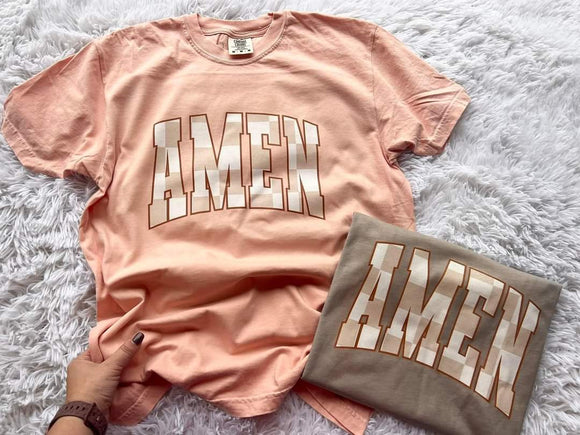 AMEN Checkered Tee  |  S-4X  |  2 colors!  {preorder}