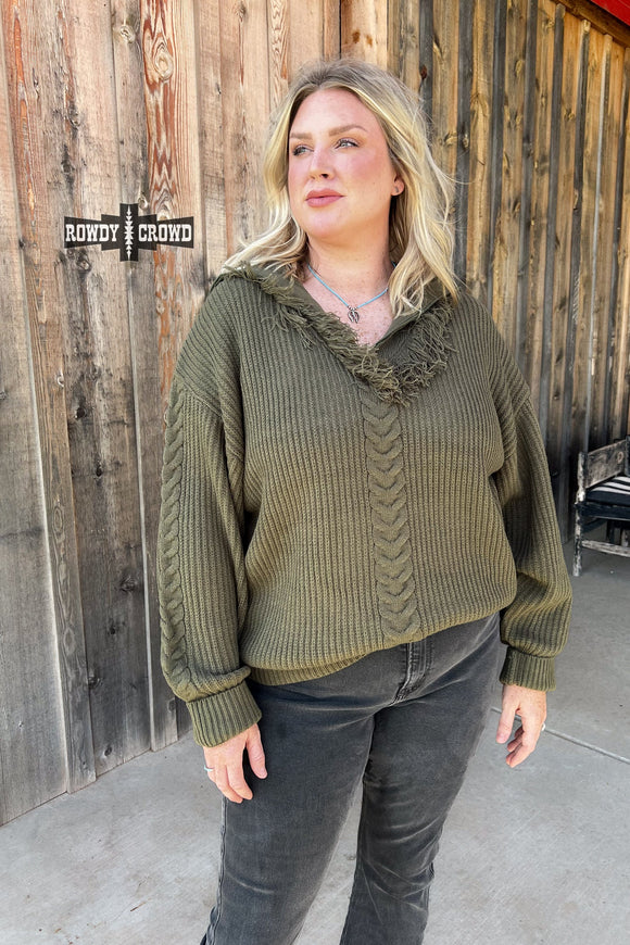 Cypress Pullover in olive  |  S-3X