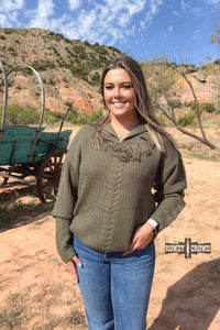 Cypress Pullover in olive  |  S-3X