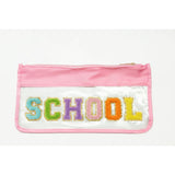 School Clear Pouch with varsoty patches