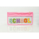 School Clear Pouch with varsoty patches