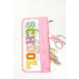 School Clear Pouch with varsoty patches