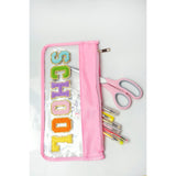 School Clear Pouch with varsoty patches