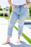 JUDY BLUE Mid-Rise Star Pocket Boyfriend Jeans | sizes 0-15 & 14W-24W