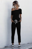 Asymmetrical Neck Tied Jumpsuit with Pockets  |  S-XL  |  4 Colors!