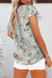 Floral V-Neck Flutter Sleeve Blouse  |  S-2X  |  EIGHT Colors!