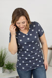 Olivia Tee - Navy Stars  |  S-3X