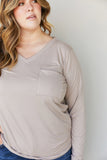 Zenana Doing it All Full Size Brushed DTY Microfiber Pocket Tee