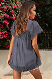 Spliced Lace Tie-Back Babydoll Top  | S-2X  |  5 Colors!