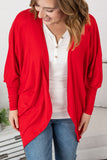 Emma Cocoon Cardigan - Red  |  S-4X