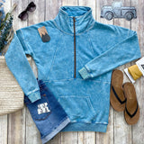 Vintage Wash HalfZip - Ocean Blue  |  XS-4X