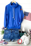 Michelle Mae Classic Cowl Neck Sweatshirt - Blue  |  S-2X