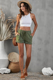 Pocketed Frayed Cuff Denim Shorts | S-2X | Olive, Black, or Light Wash