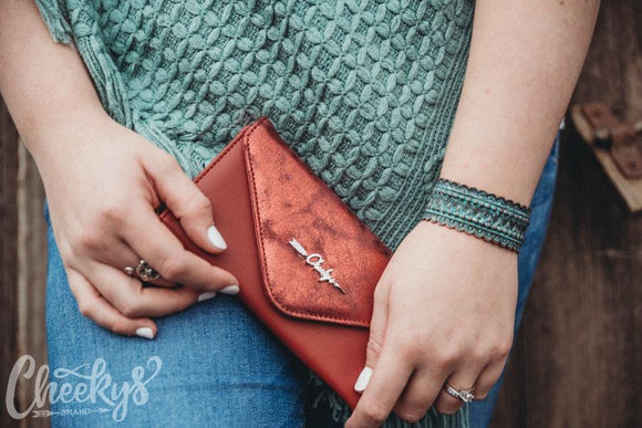 Cheekys Brand ~ Ellie Shimmer Wallet in Scarlett Red