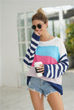 Striped Ribbed Trim Bell Sleeve Sweater  |  S-XL  | FIVE Colors!