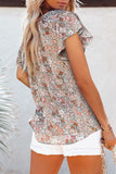 Floral V-Neck Flutter Sleeve Blouse  |  S-2X  |  EIGHT Colors!