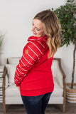 Short Zip Pullover - Red Stripe  |  XS-2X
