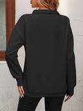 Zip-Up Dropped Shoulder Sweatshirt  |  S-2X  | SEVEN Colors!