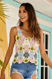 Multicolored Embroidered Sleeveless Top |  One Size