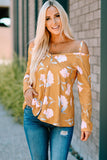 Floral Cold-Shoulder Long Sleeve Top  |  S-2X