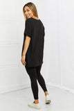 Self Love Brushed Microfiber Lounge Set in Black | S-3X