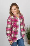 IN STOCK Molly Plaid Shacket - Pink and Tan  |  S-4X