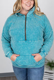 Vintage Wash HalfZip - Ocean Blue  |  XS-4X