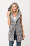 *FINAL SALE* Black Two-Tone Sherpa Vest with Pockets