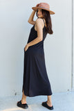 Ninexis Good Energy Cami Side Slit Maxi Dress in Black  |  S-3X