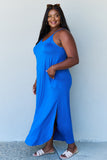 Ninexis Good Energy Full Size Cami Side Slit Maxi Dress in Royal Blue
