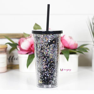 Glitter Tumbler with Straw