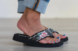 Gypsy Jazz Flip Flop Sandal | Floral  {Size 10 only}
