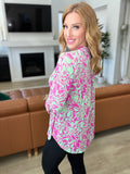 Lizzy Top in Emerald Pink Floral  |  S-3X