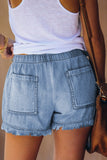 Pocketed Frayed Cuff Denim Shorts | S-2X | Olive, Black, or Light Wash