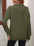 Zip-Up Dropped Shoulder Sweatshirt  |  S-2X  | SEVEN Colors!