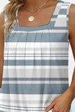 Printed Square Neck Curved Hem Tank  |  S-2X  |  EIGHT Colors!