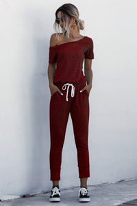 Asymmetrical Neck Tied Jumpsuit with Pockets  |  S-XL  |  4 Colors!