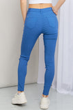 YMI Jeanswear Kate Hyper-Stretch Full Size Mid-Rise Skinny Jeans in Electric Blue
